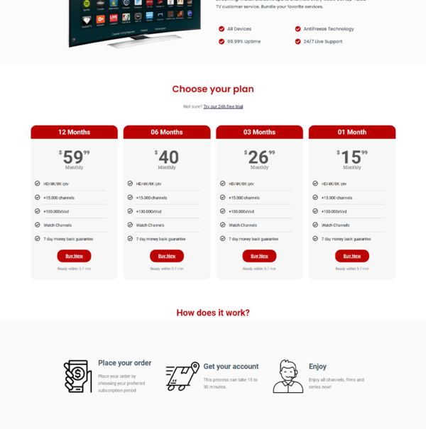 Red Template IPTV N04 - Bold & Professional IPTV Design - Image 2