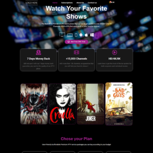 Black Template IPTV N02 - Sleek & Professional Dark Theme