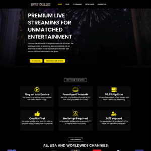Golds IPTV Template - Elegant Design for IPTV Stores